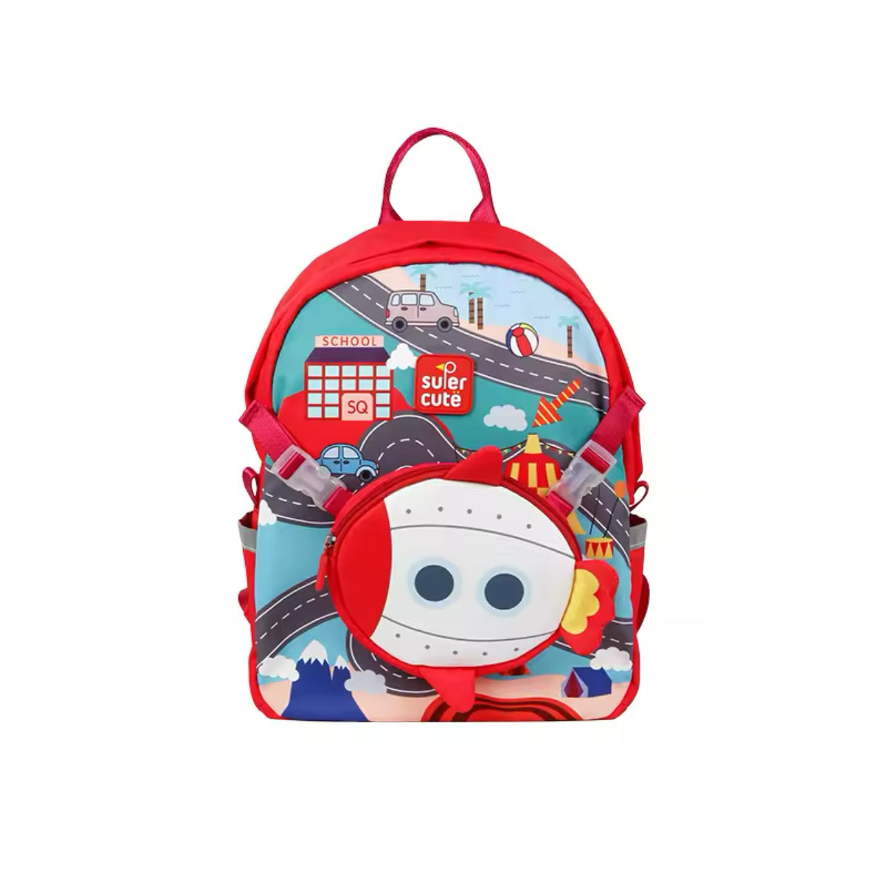 Toddler Cartoon Backpack W/messenger bag