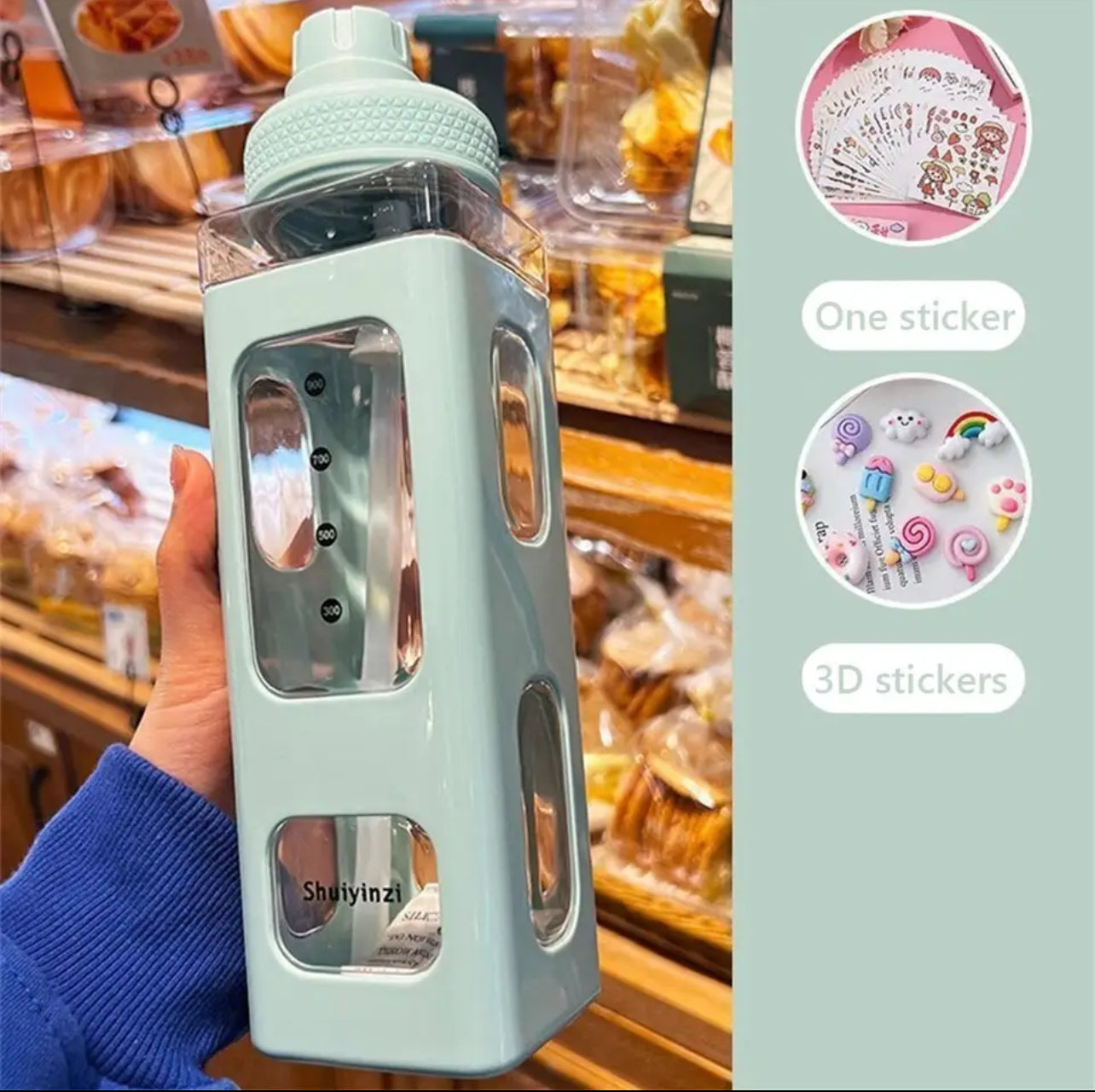 Kawaii Water Bottle With Straw