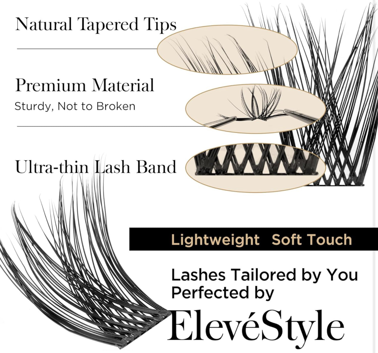 BEYELIAN Lash Clusters C and D Curl