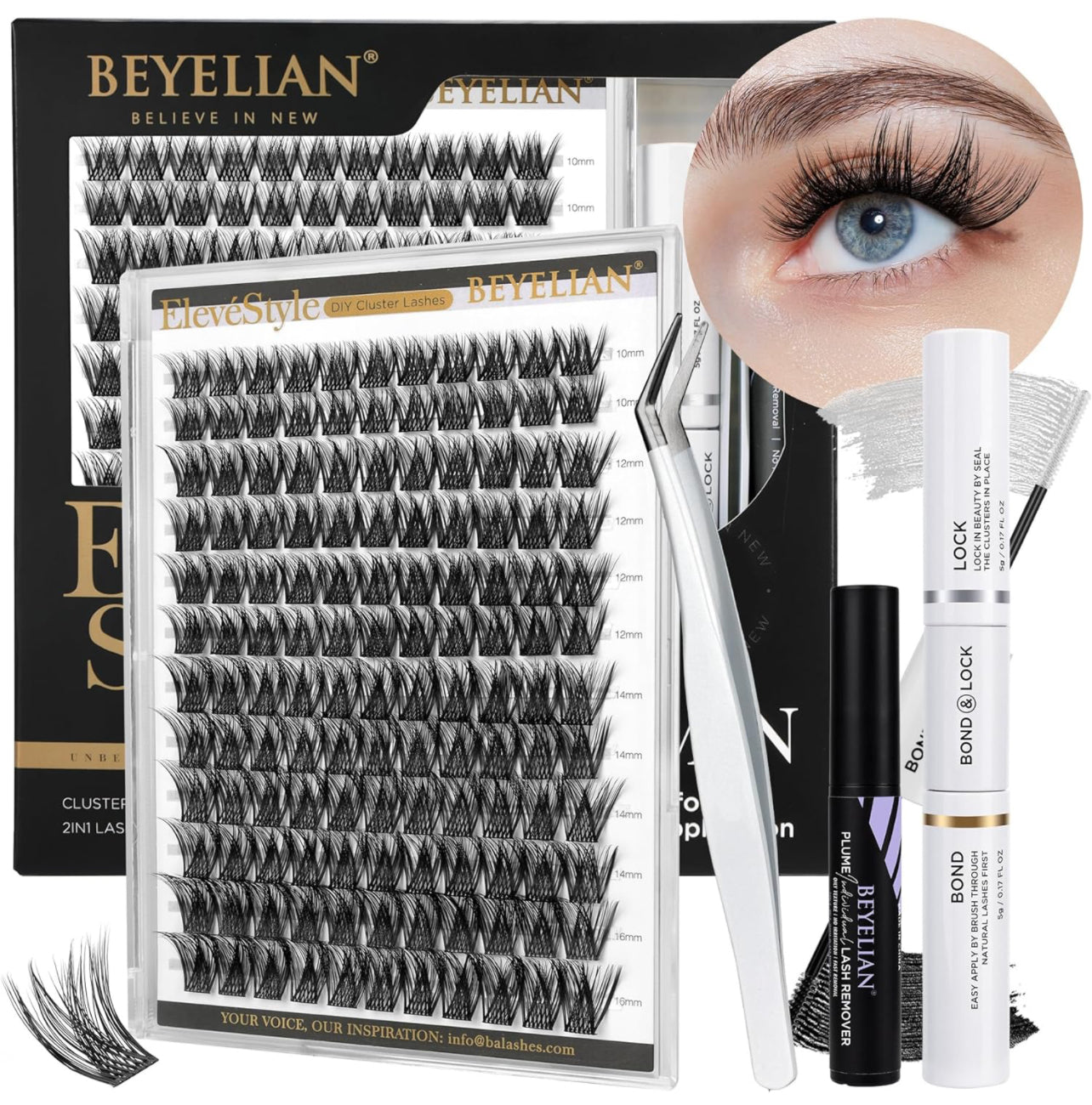 BEYELIAN Lash Clusters C and D Curl