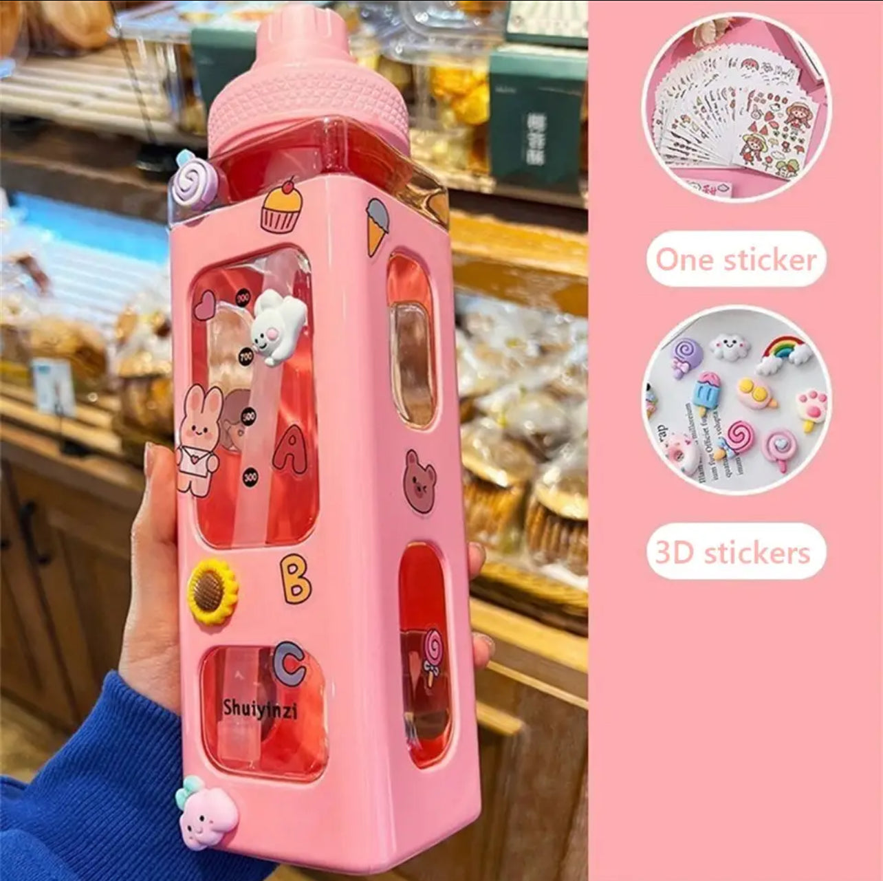 Kawaii Water Bottle With Straw