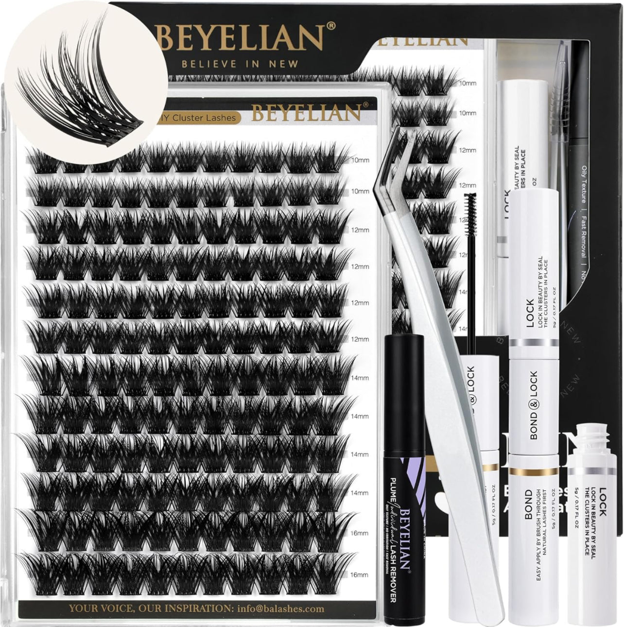 BEYELIAN Lash Clusters C and D Curl