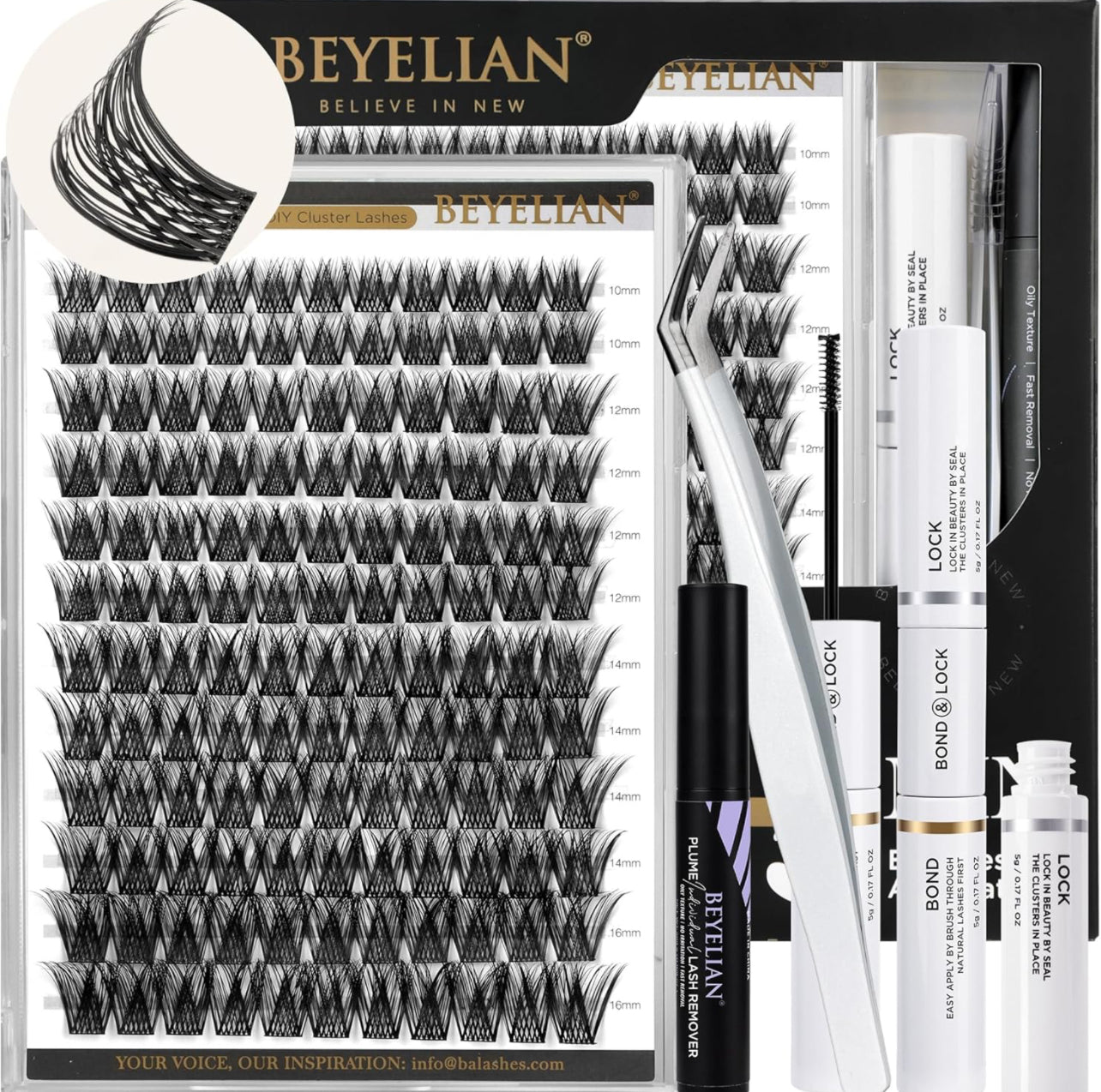 BEYELIAN Lash Clusters C and D Curl