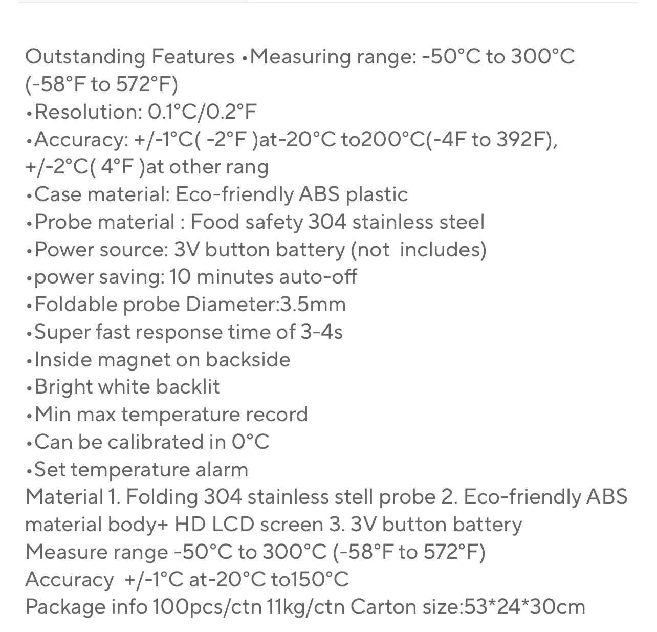 Digital Food Instant Read Thermometer