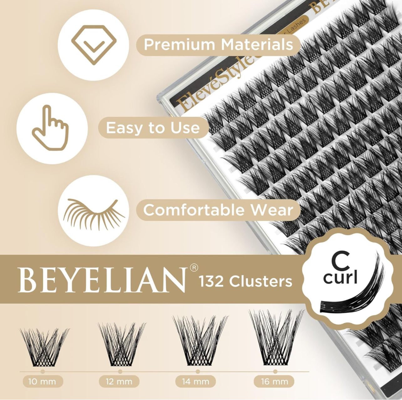 BEYELIAN Lash Clusters C and D Curl