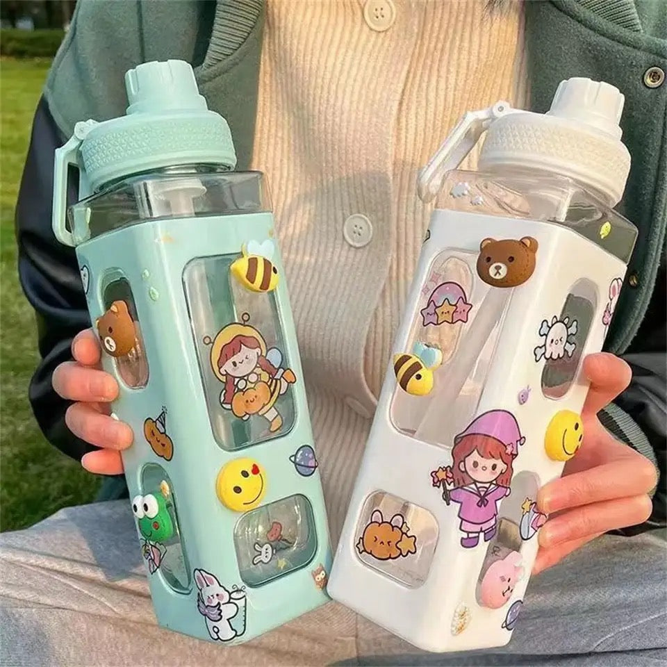 Kawaii Water Bottle With Straw