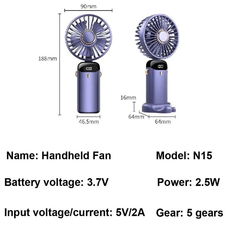 USB Handheld Mini Fan- Foldable Portable