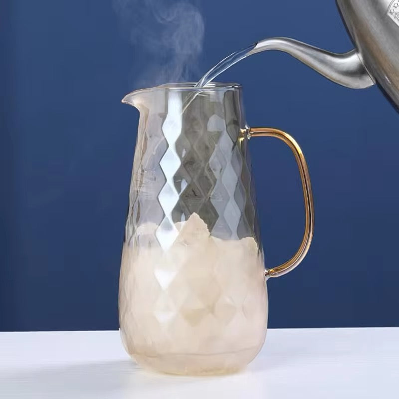 54Oz Handcrafted Glass Pitcher w/lid