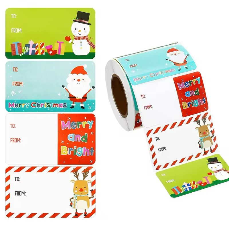 500pc Holiday Gift Tag Labels