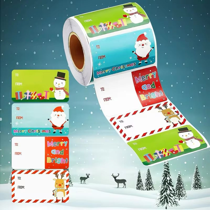 500pc Holiday Gift Tag Labels