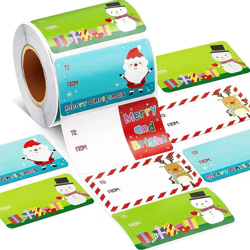 500pc Holiday Gift Tag Labels