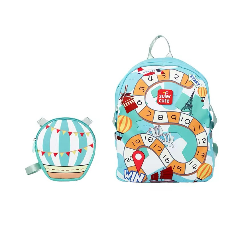 Toddler Cartoon Backpack W/messenger bag