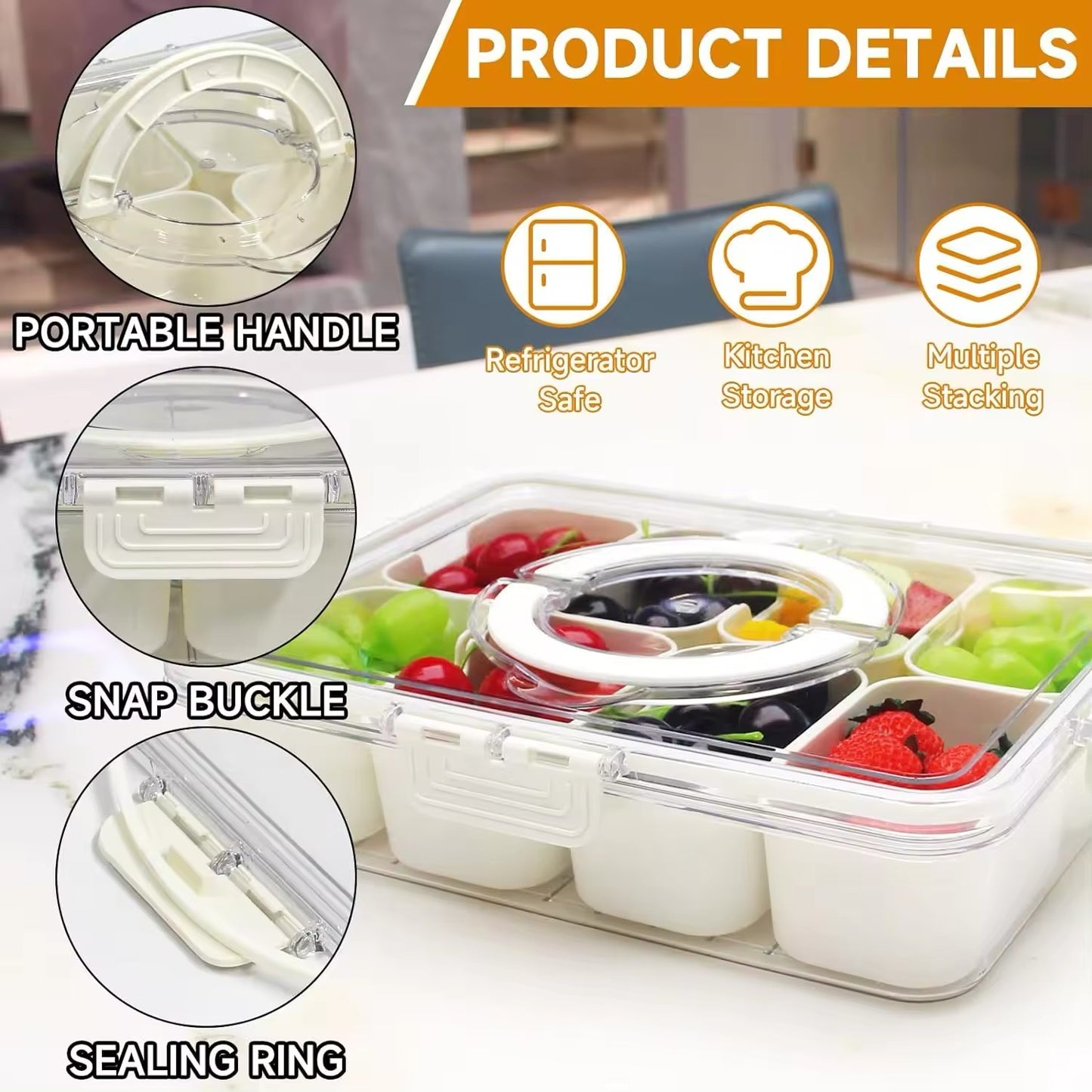 Snack Box w/divider & Lid