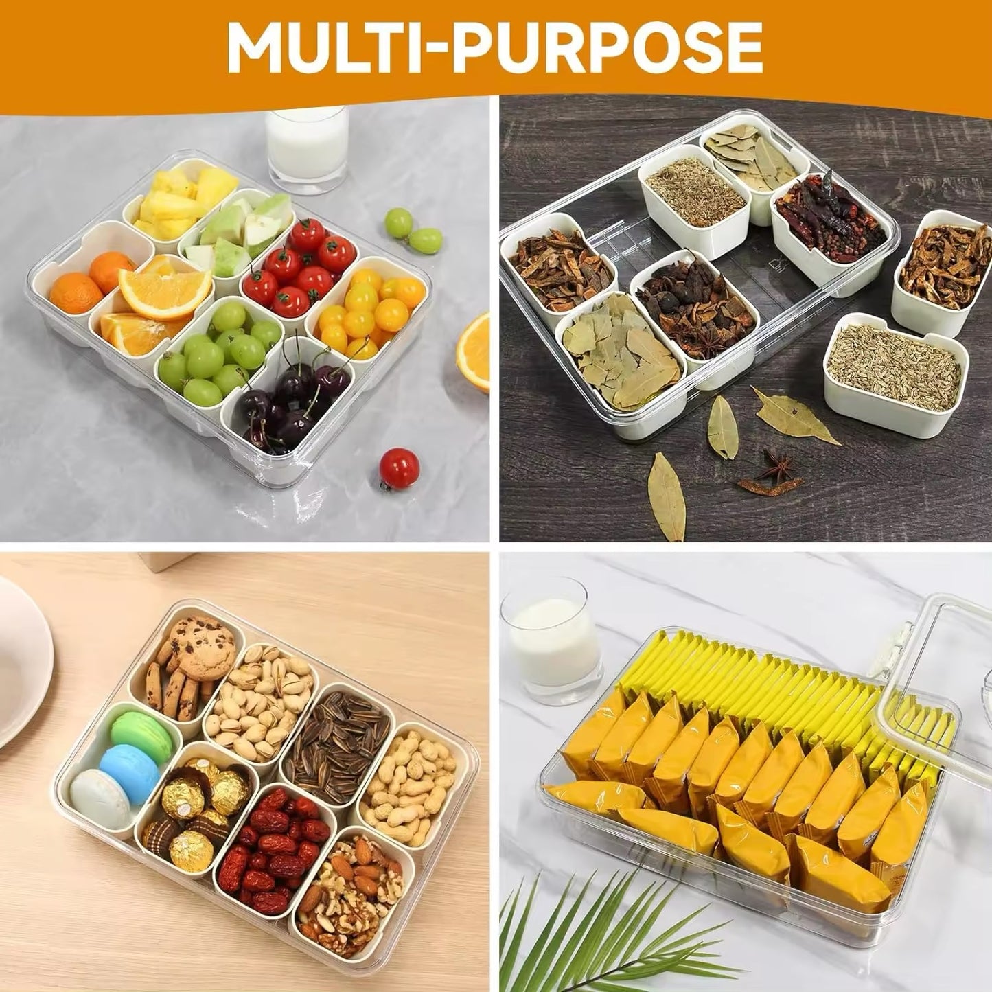 Snack Box w/divider & Lid